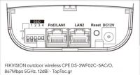 Hikvision DS-3WF02C-5AC/O 5Ghz 867Mbps 5km Outdoor Wireless CPE  NOKTADAN NOKTAYA DIŞ CEPHE 